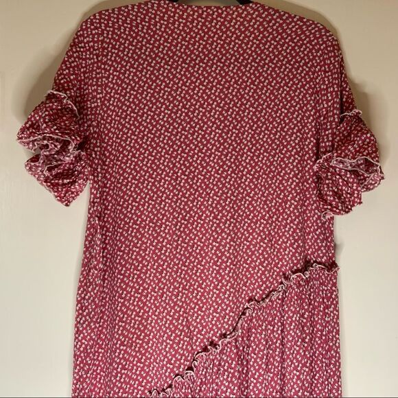 NAVY Paris pinkish red pattern maxi cottage dress - Picture 7 of 10